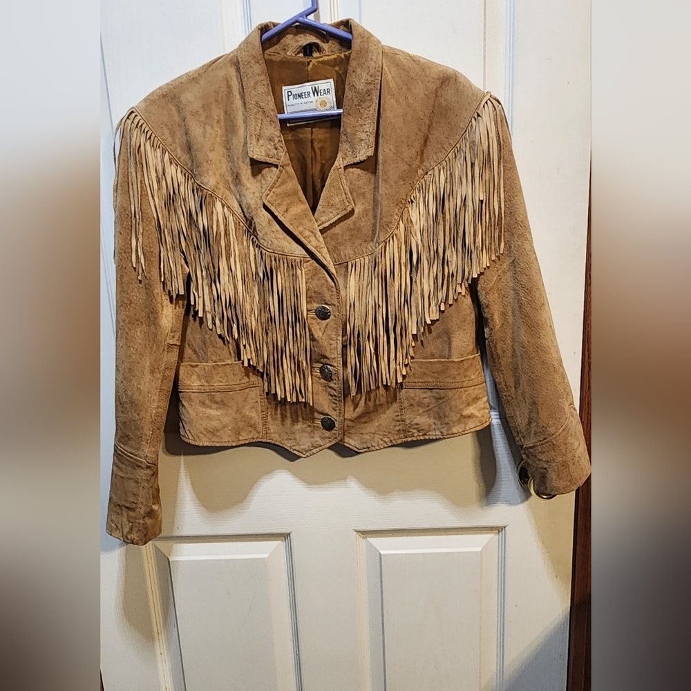 Vintage Suede Bolero Style Fringe Jacket